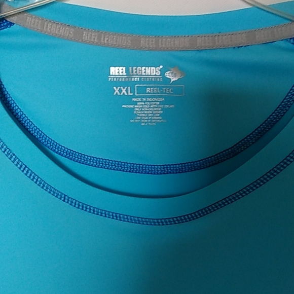 Reel Legends Moisturizer Wick Sports Fish Rash Shirt Blue Size XXL - Picture 3 of 4